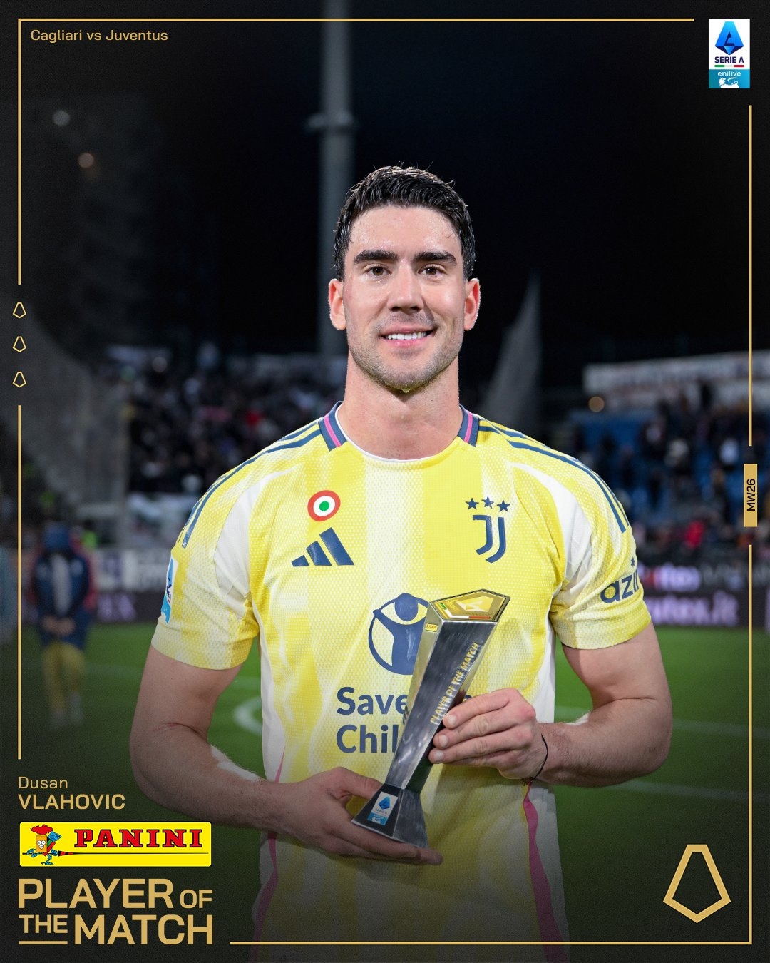  打進(jìn)致勝進(jìn)球！弗拉霍維奇當(dāng)選尤文1-0卡利亞里全場(chǎng)最佳球員